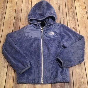 North face periwinkle fuzzy jacket